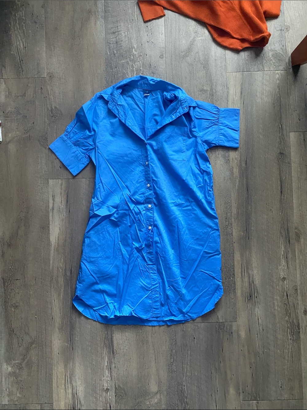 Old Navy Bright Blue Short-Sleeve Button-Down Shirt